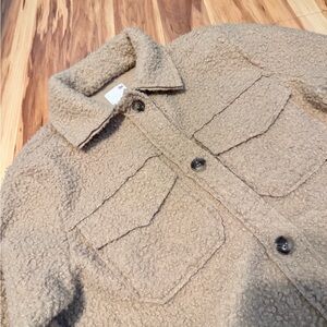 SO | Tan Sherpa Button Down Jacket